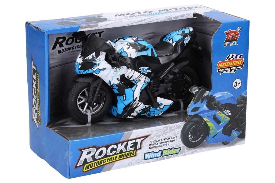 Motorka na spätné natiahnutie 16cm - modrá