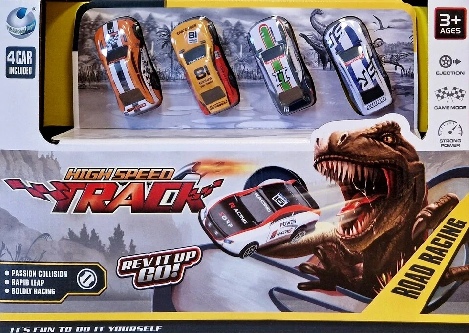 Vystreľovacia dráha 45cm dino so 4 autami