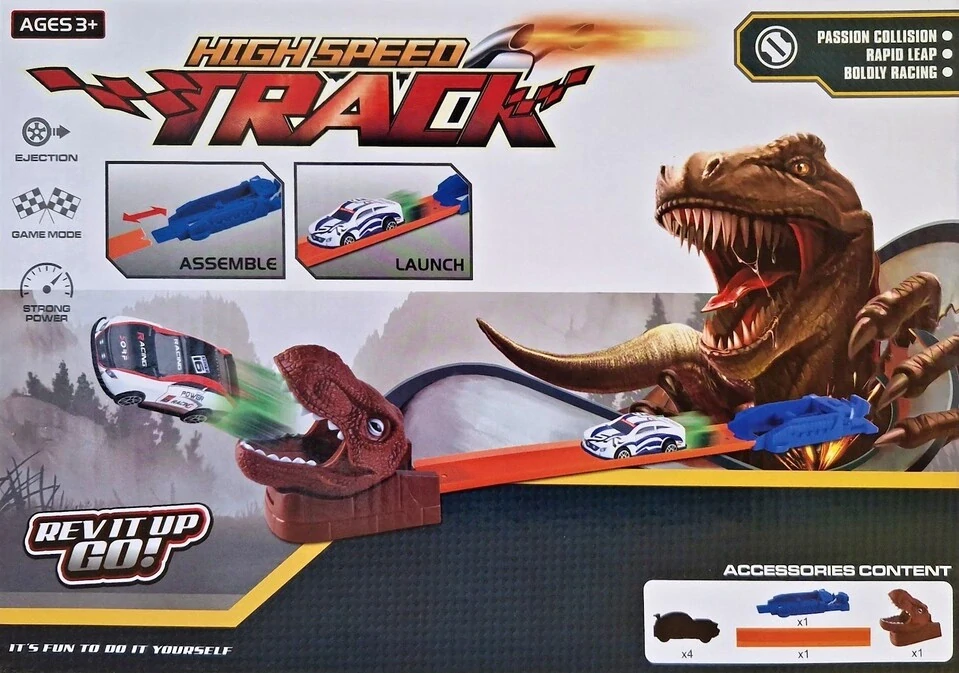 Vystreľovacia dráha 45cm dino so 4 autami