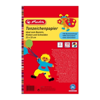 Papier farebný A4/20ks 120g  33x23cm, farebný mix HERLITZ