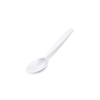 Lyžička PP kávová znovu použiteľná biela 13cm/50ks