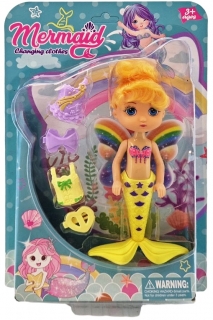 Milá morská víla s príslušenstvom 16cm - žltá