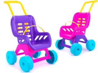 Kočík bugina pre bábiky 48cm - ružová