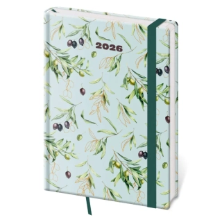 Diár A5 2026 denný VARIO Olive s gumičkou