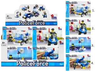 Stavebnica Alleblox PoliceForce 61-65ks/4druhy - náhodná