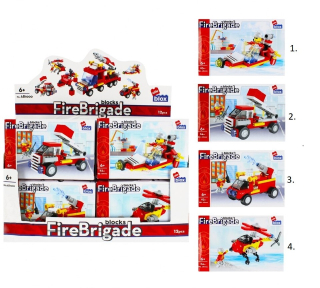 Stavebnica Alleblox FireBrigade 64-64ks/4druhy - 1