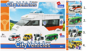 Stavebnica Alleblox City Vehicles 211-255ks/4druhy - 2