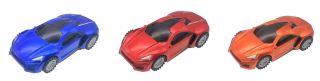 Auto na zotrvačník 16,5cm - modré