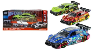 Auto závodné kovové 11cm - červené