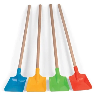Plastová lopatka s drevenou rúčkou 75cm - modrá