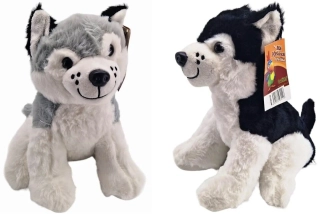 Pes Husky plyšový 25cm - čierny