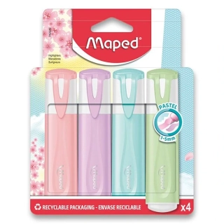 Zvýrazňovač MAPED FluoPeps Pastel, 4ks