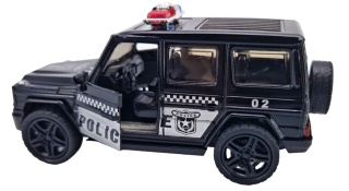 Terénne auto kovové 11cm  - policajné auto
