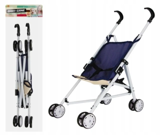 Kočík pre bábiky kovový rám Navy Blue 53cm