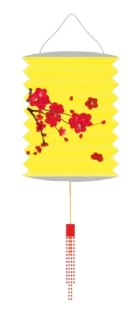 Lampión kvety valec 16cm - žltý
