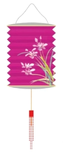 Lampión kvety valec 16cm - fialový