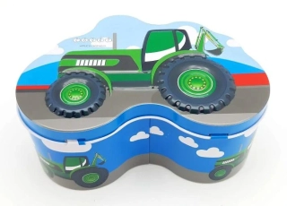 Plechová pokladnička traktor 14x10cm - zelená