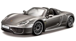 Bburago auto 1:64 mix - strieborné - Porsche