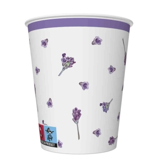 Pohár papierový 250ml/8ks levanduľa
