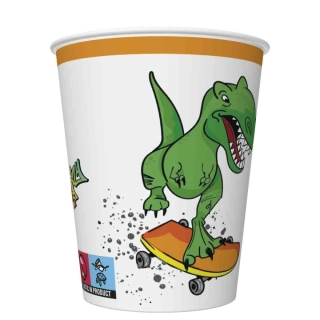 Pohár papierový 250ml/8ks dinosaurus