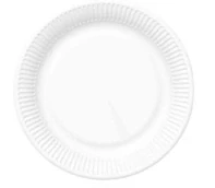 Tanier papierový plytký malý 18cm/8ks biely