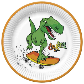 Tanier papierový plytký malý 18cm/8ks dinosaurus