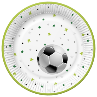 Tanier papierový plytký veľký 22,7cm/8ks futbal